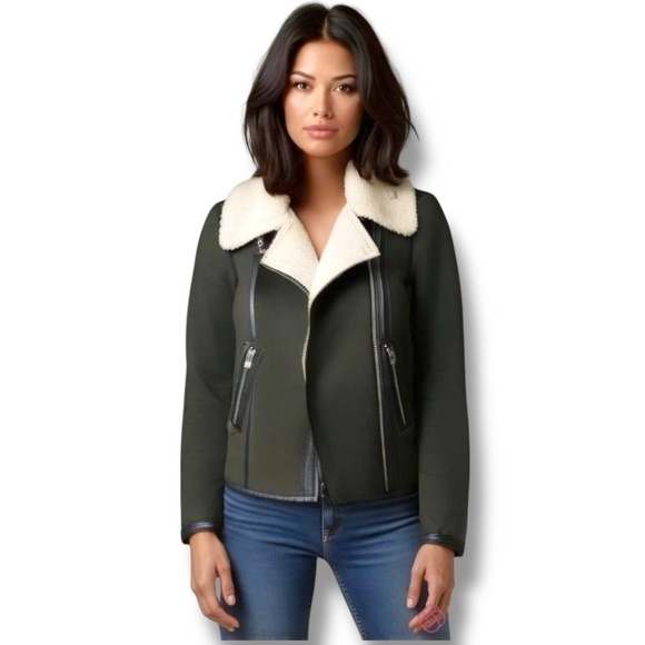 H&M Jackets & Blazers - Aviator Bomber Jacket Coat Khaki Army Green Women’s Size XS